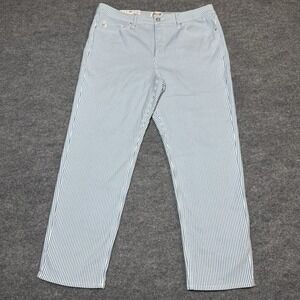 Seven7 90s Straight Jeans Women Size 16 38X30 Blue Stripe Denim Stretch NWT